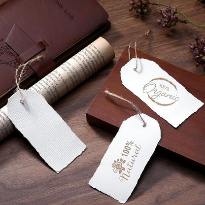 50 Pack Handmade Vintage Deckle Edge Tags - Image 3
