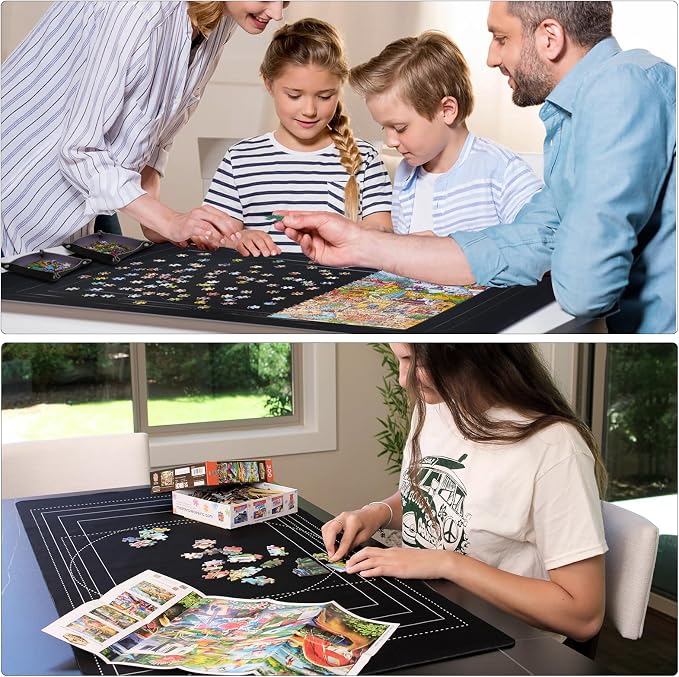 Puzzle Mat Roll Up with Drawstring Storage Bag, Portable Saver Pad 46” x 26” Up - Image 5