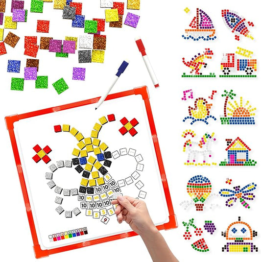 GLEEHAPY Learning Educational STEM Toy, Mosaic Magnetic Puzzle, 300 Foam by GLEEHAPY