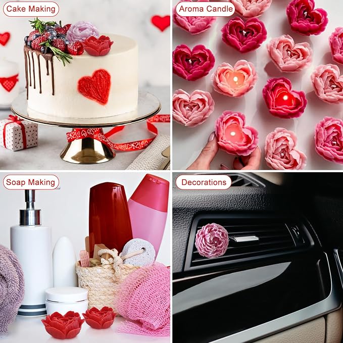 3D Flower Silicone Soap Mold 2 pcs Rose Flower Molds Peony Candle Mold - Image 5