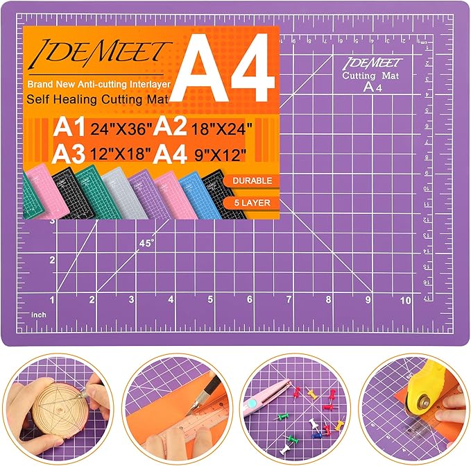 Density-upgraded 9"x12" Self Healing Cutting Mat, Idemeet Rotary Sewing Mat by IDEMEET