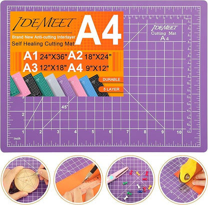 Density-upgraded 9"x12" Self Healing Cutting Mat, Idemeet Rotary Sewing Mat by IDEMEET