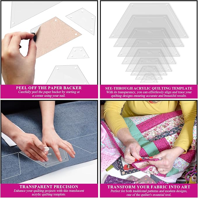 Hexagon Quilting Template Set - Image 5