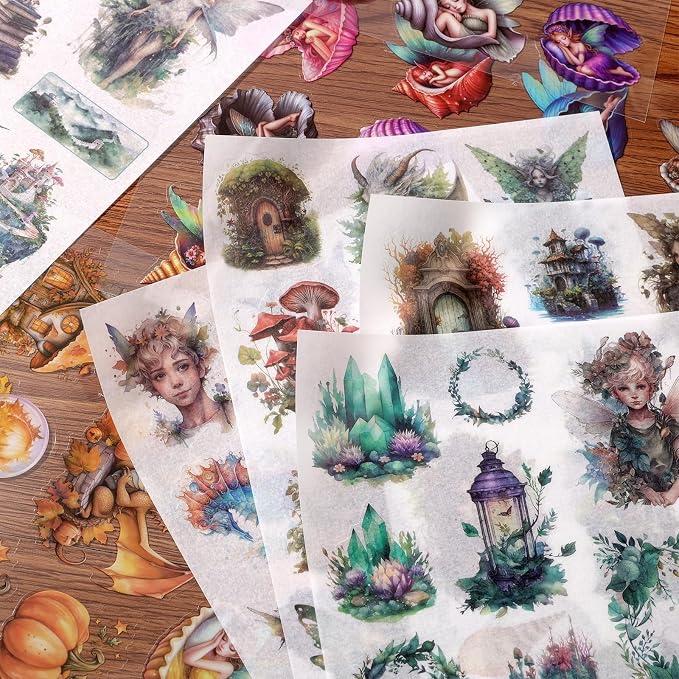 Scrapbook Fantasy Stickers 20 Sheets 240 Pre-Cut Washi Stickers - Image 7