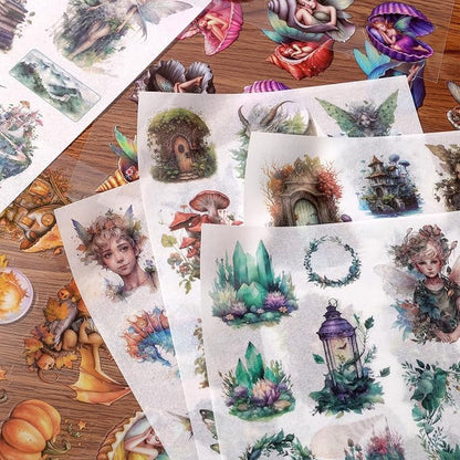 Scrapbook Fantasy Stickers 20 Sheets 240 Pre-Cut Washi Stickers - Image 7
