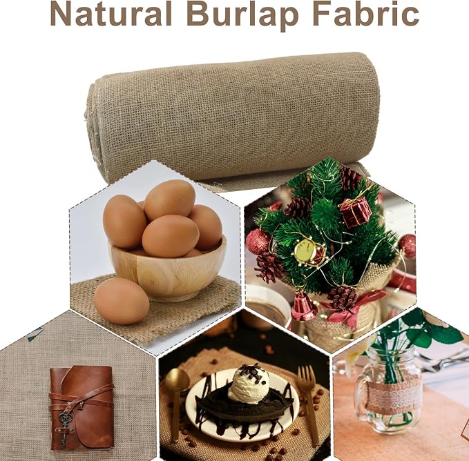 12" Wide Natural Burlap Fabric - Image 7
