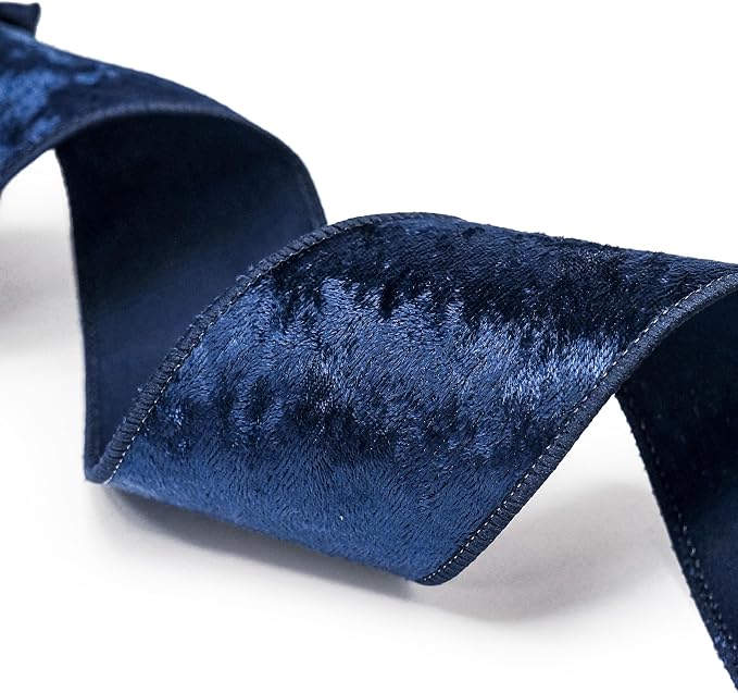 Navy Velvet Ribbon 2.5 Inch x 10 Yards - Image 5