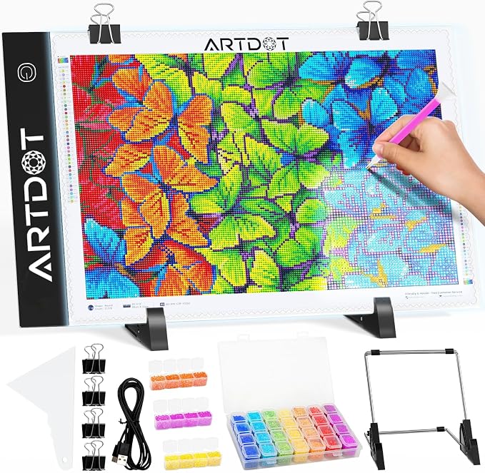 ARTDOT A4 LED Light Pad for Diamond Painting Kits for Adults, USB Powered by ARTDOT