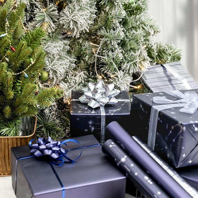WRAPAHOLIC 30 Inch Navy Blue Wrapping Paper - Image 5