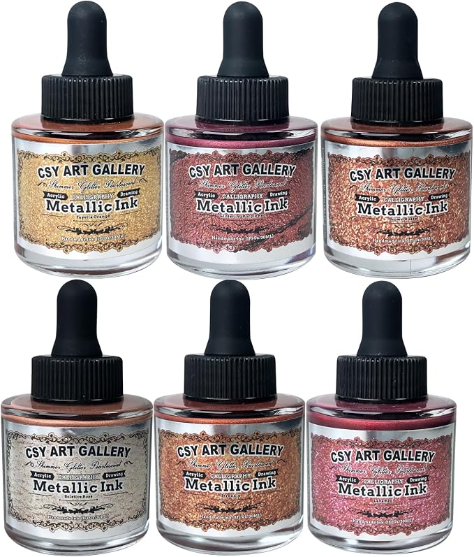CSY art gallery Pearlescent Acrylic Inks Bottle by CSY+art+gallery