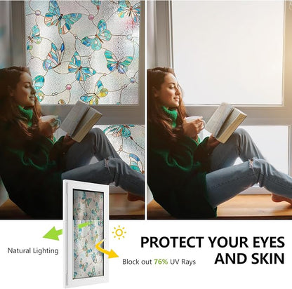 3D Stained Glass Window Film, Decorative Window Privacy Film - Image 3