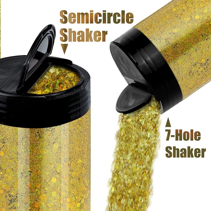 Iridescent Chunky Glitter 5.64oz/160g, Ultra Fine Glitter Powder Mixed Chunky - Image 4