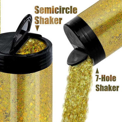 Iridescent Chunky Glitter 5.64oz/160g, Ultra Fine Glitter Powder Mixed Chunky - Image 4