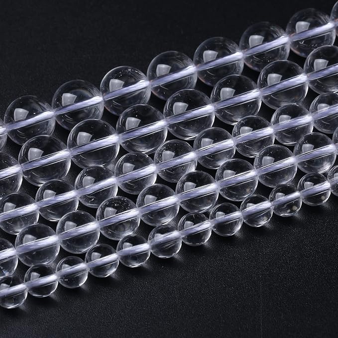 AAAAA Natural Clear White Crystal Quartz Beads Round Loose Spacer Beads - Image 2