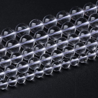 AAAAA Natural Clear White Crystal Quartz Beads Round Loose Spacer Beads - Image 2
