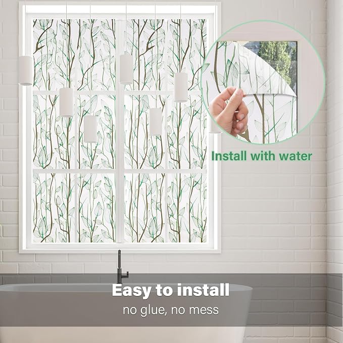 Donox Frosted Glass Window Film Heat Control UV Blocking, Static Cling Reusable - Image 6