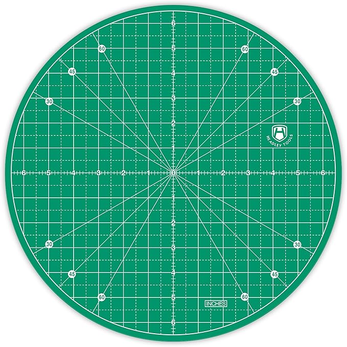 Headley Tools 13"x13" Round Rotating Cutting Mat, Self Healing Mat by HeadleyTools