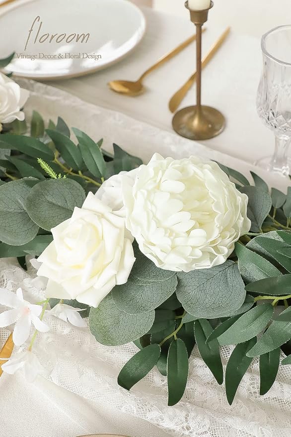 Floroom Artificial Flowers 16pcs 4" Ivory Blooming Peonies Real Looking Foam - Image 5