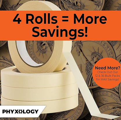 3/4 in Pro-Grade Masking Tape. 60 Yard Roll 4 Pack = 240 Yards of Multi-Use - Image 6