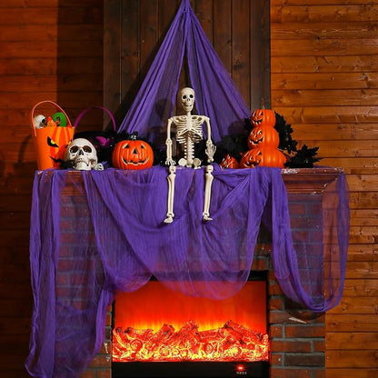Boao Halloween Cheese cloth 85 x 197 Inch Purple Cheesecloth Roll - Image 6