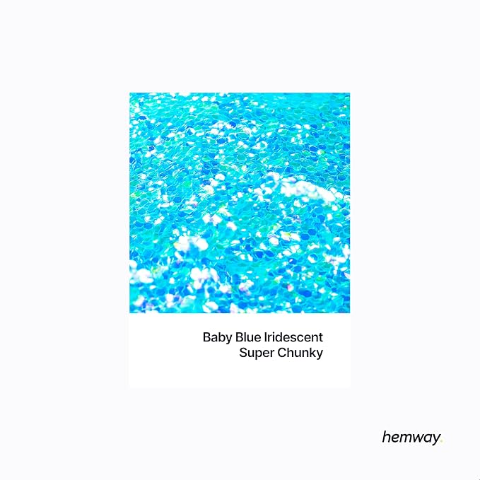 Hemway Glitter for Resin 100g Baby Blue Iridescent Metallic Crystals for Epoxy - Image 2