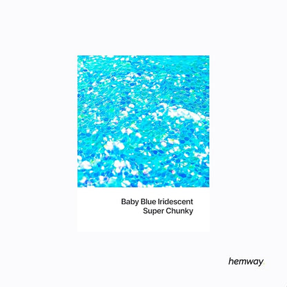 Hemway Glitter for Resin 100g Baby Blue Iridescent Metallic Crystals for Epoxy - Image 2