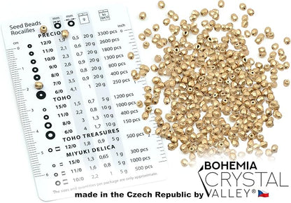 0.88oz Faceted Fire Polished Pressed Czech Glass Beads 3mm, Aztec Pale Gold - Image 2