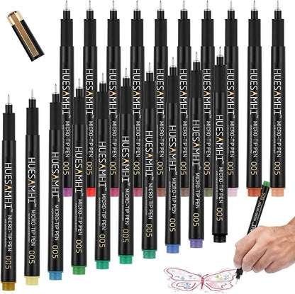 005 Micro Pen, 20 Colors Waterproof Ink 0.20mm Fine Tip FineLiner Pens - Image 6