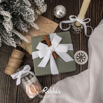 Ribbli Polyester White Velvet Ribbon, 1 Inches Continuous10-Yard Spool - Image 2