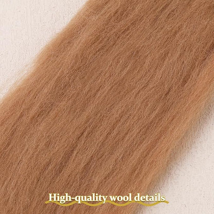 QMNNMA Wool Roving 0.88 lb, Colored Natural Wool Roving - Image 2