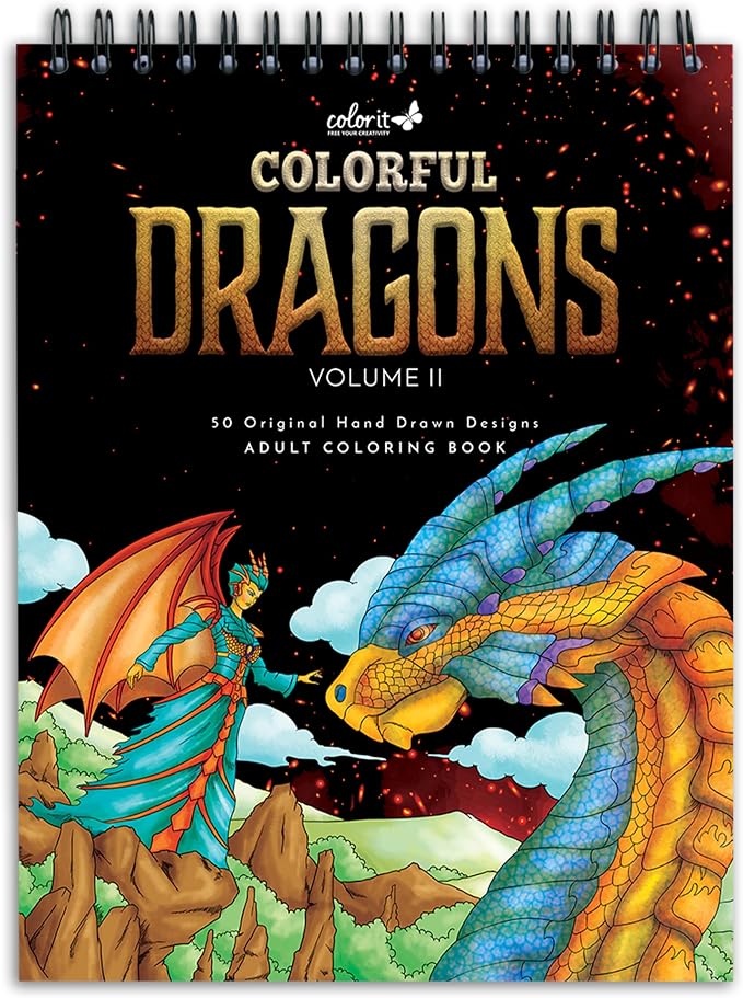 ColorIt Colorful Dragons Adult Coloring Book by ColorIt