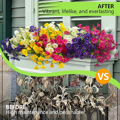 16 Bundles Artificial Flowers for Outdoor Spring Summer Decoration, Realistic - Image 5