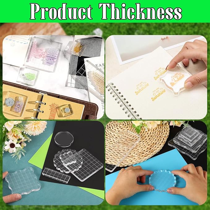 4Pcs Clear Acrylic Stamp Blocks Set, Acrylic Stamping Blocks Tools Clear Stamps - Image 5