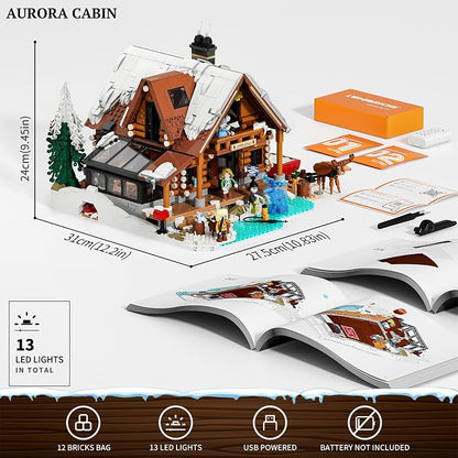 Aurora-Cabin Christmas Lighting-Building-Bricks Set - Image 6