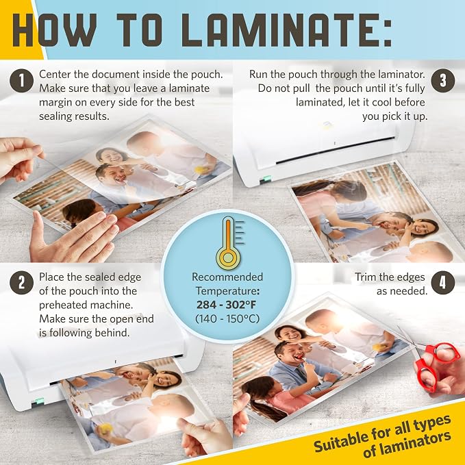 Thermal Laminating Pouches, 9 x 11.5 Inches, 5 Mil Thick, 20 Pack of Glossy - Image 7