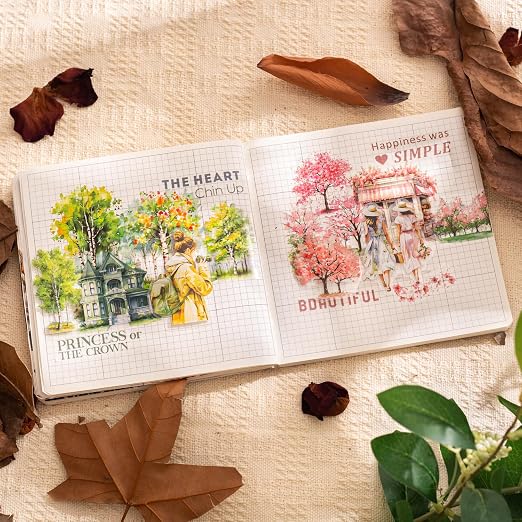 6PCS Trees and Forest PET Tape Set, Nature Scenery Adhesive Tapes - Image 5