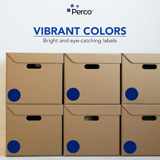 Perco Dark Blue 3-Inch Round Circle Dot Sticker Labels - Image 7