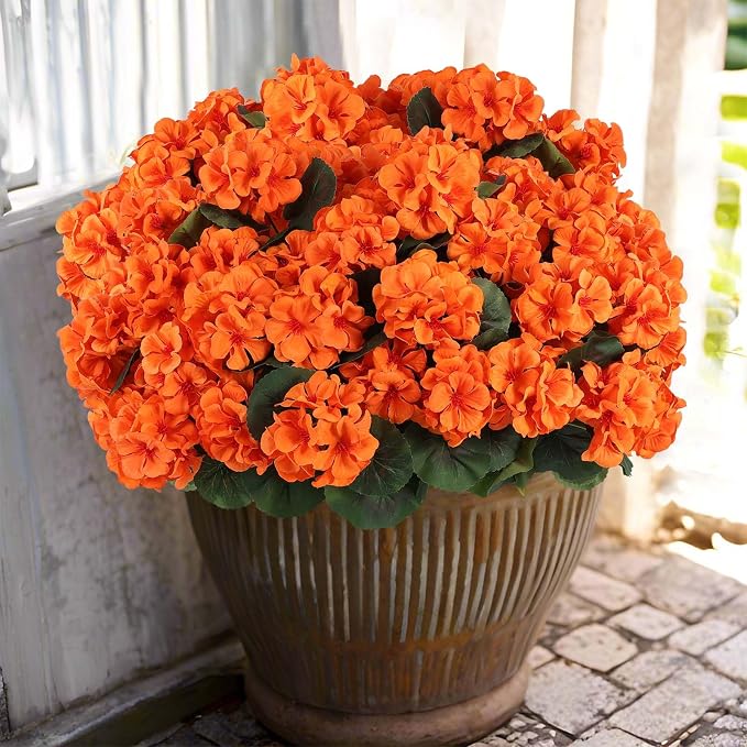 Hananona 6 Pcs Artificial Geranium Flowers by HANANONA