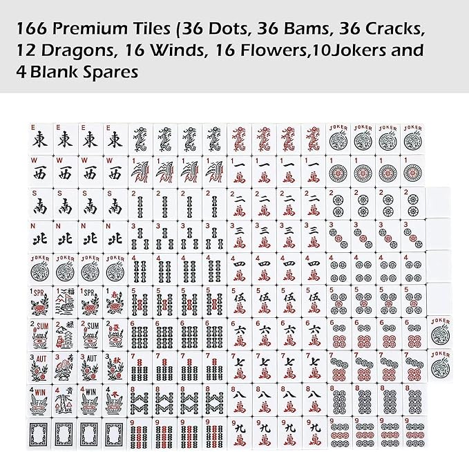 ZGME American Mahjong Set, 166 White Tiles - Image 3