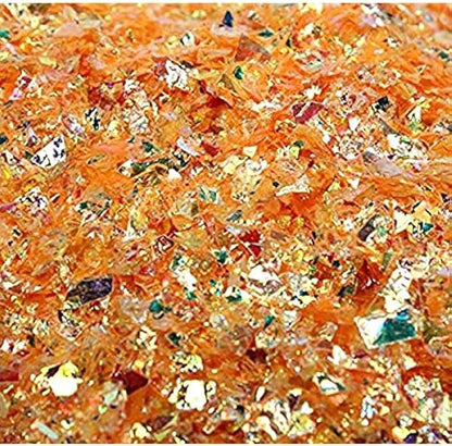 Golden Orange Iridescent Ice Flakes Glitter Flakes by MeyerImports