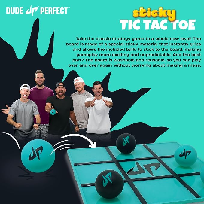 Dude Perfect Sticky Tic Tac Toe, Kids Tabletop Activity, - Image 2