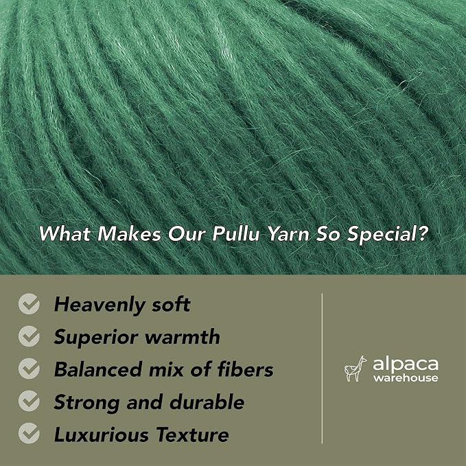 Pullu - Baby Alpaca Merino Wool Yarn Set of 3 Skeins Worsted Weight - Sourced - Image 2