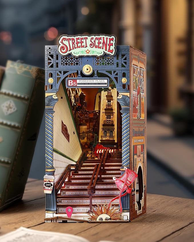 Rolife DIY Book Nook Kits for Adults, Miniature Dollhouse Booknook Kit - Image 8