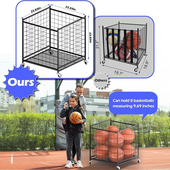 Ball Storage - 22.83" Basketball Cart - Image 5