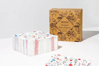 80 pcs Premium Designer Paper Napkins, 3-Ply 6.5x6.5-inches Disposable - Image 2