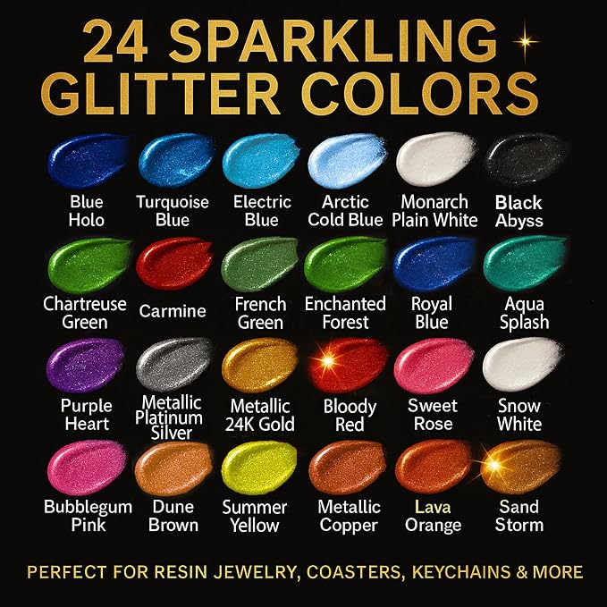 24 Color Pigment Paste for Epoxy Resin Set – Opaque Epoxy Pigment, Epoxy Dye - Image 2