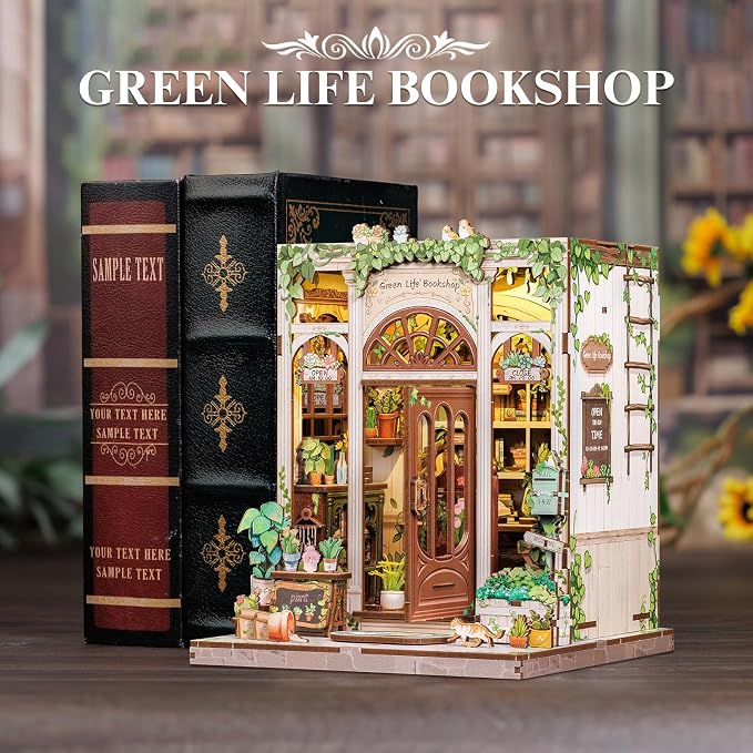 Fsolis Book Nook Kit, 3D Wooden Puzzles - Image 3