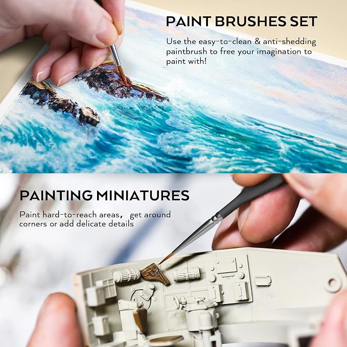 Nicpro 15 Pack Miniature Painting Set, Fine Detail Paint Brushes - Image 3