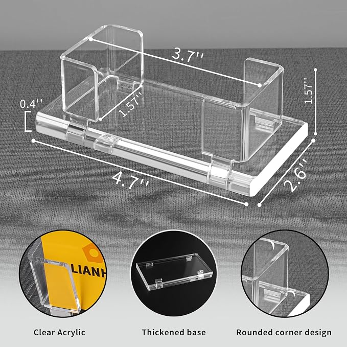 2Pack Acrylic Business Card Holder Enlarged Holds 120 Cards - Image 3