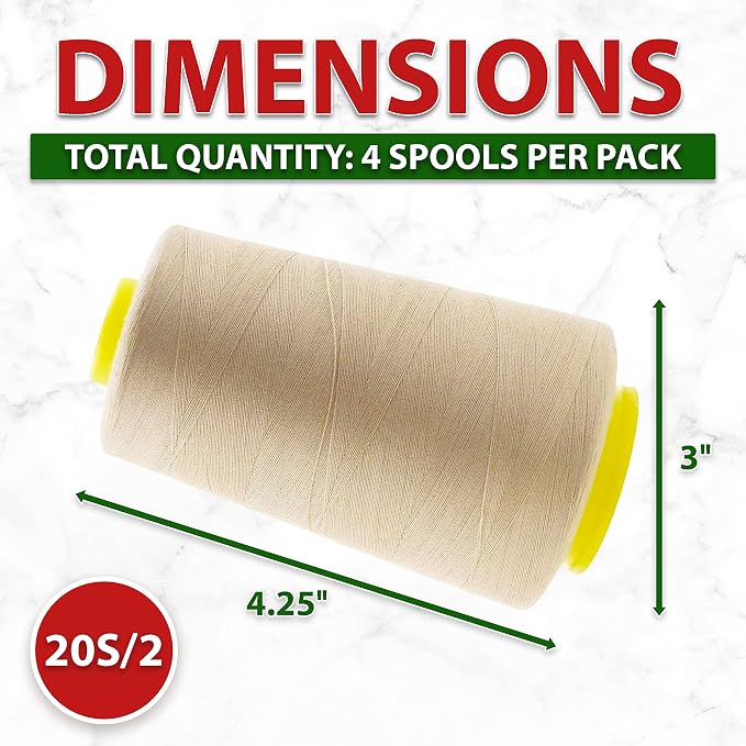 Mandala Crafts 4 Pack of Serger Threads Cones Spools - Image 4